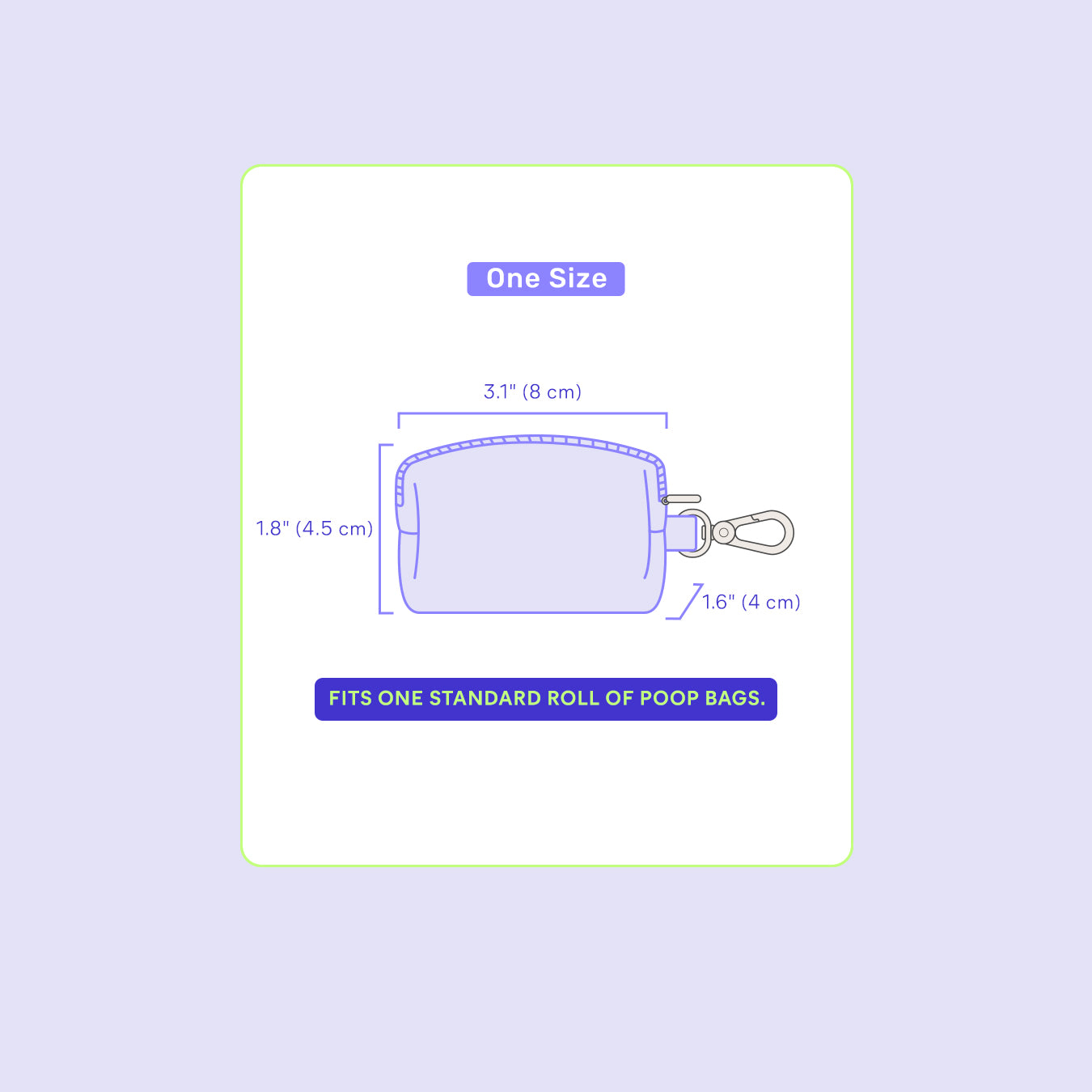 Dog waste bag holder size guide and dimensions