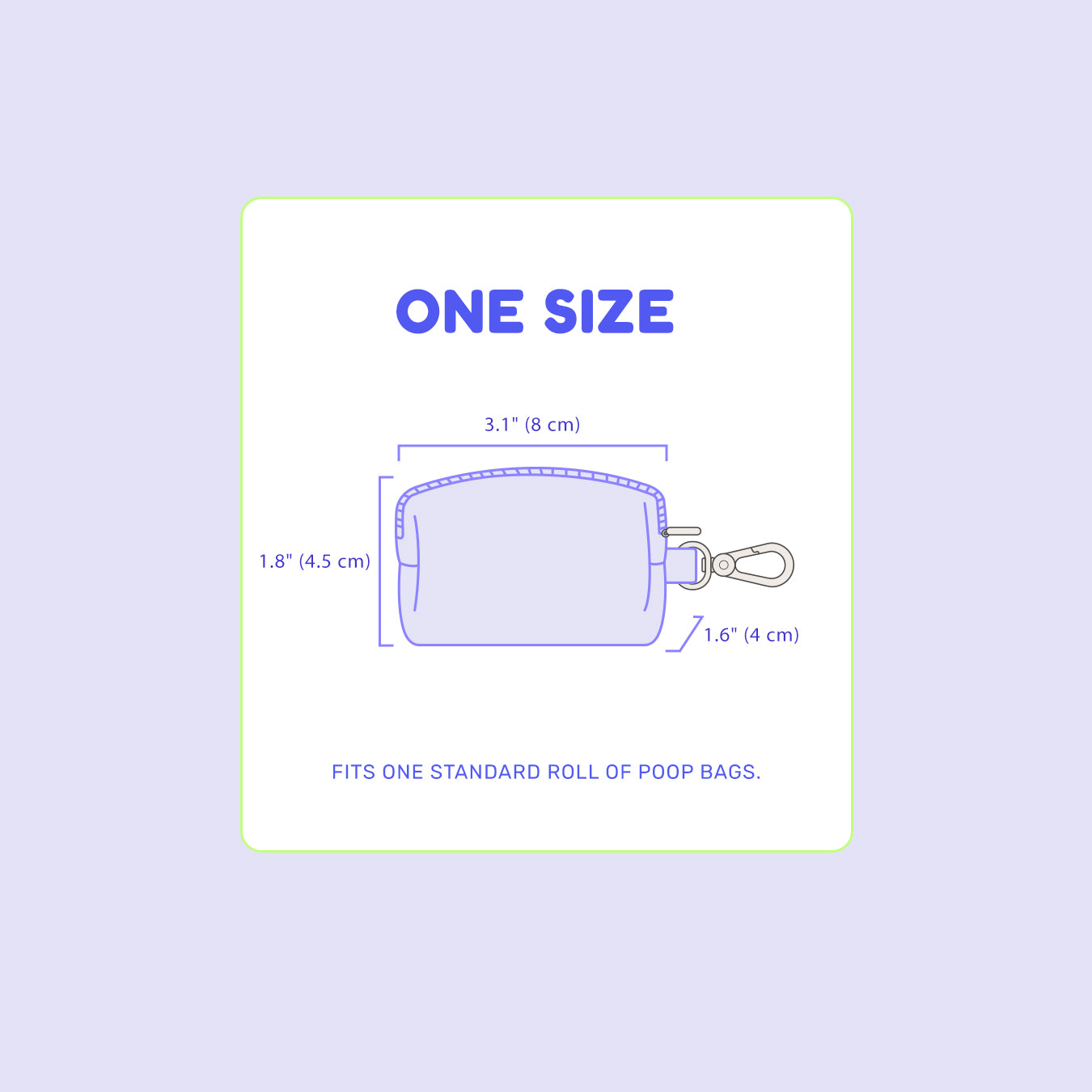 Dog waste bag holder size guide chart