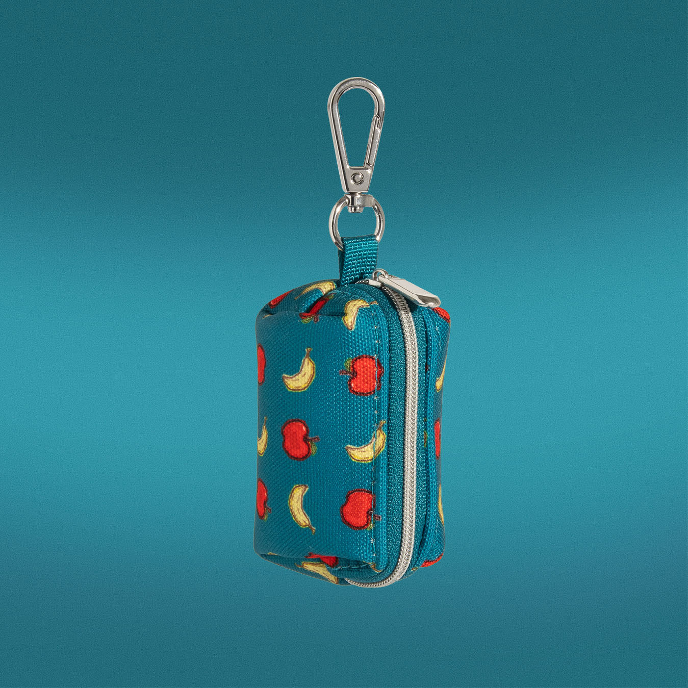 Banapples waste bag holder clipped onto a leash