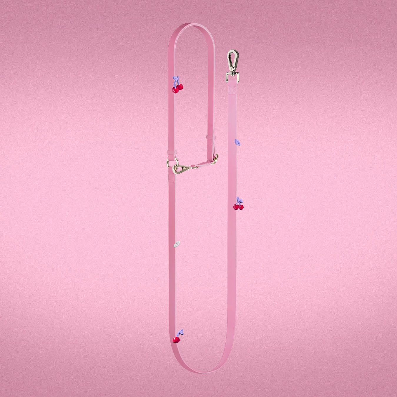 Cherry Crush Every-Way Leash worn hands-free around the waist
