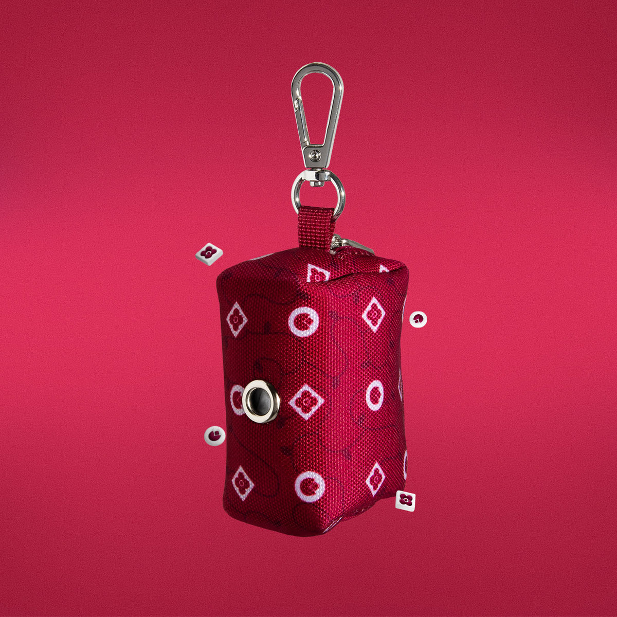 Dandy Dame waste bag holder showing clip attachment detail