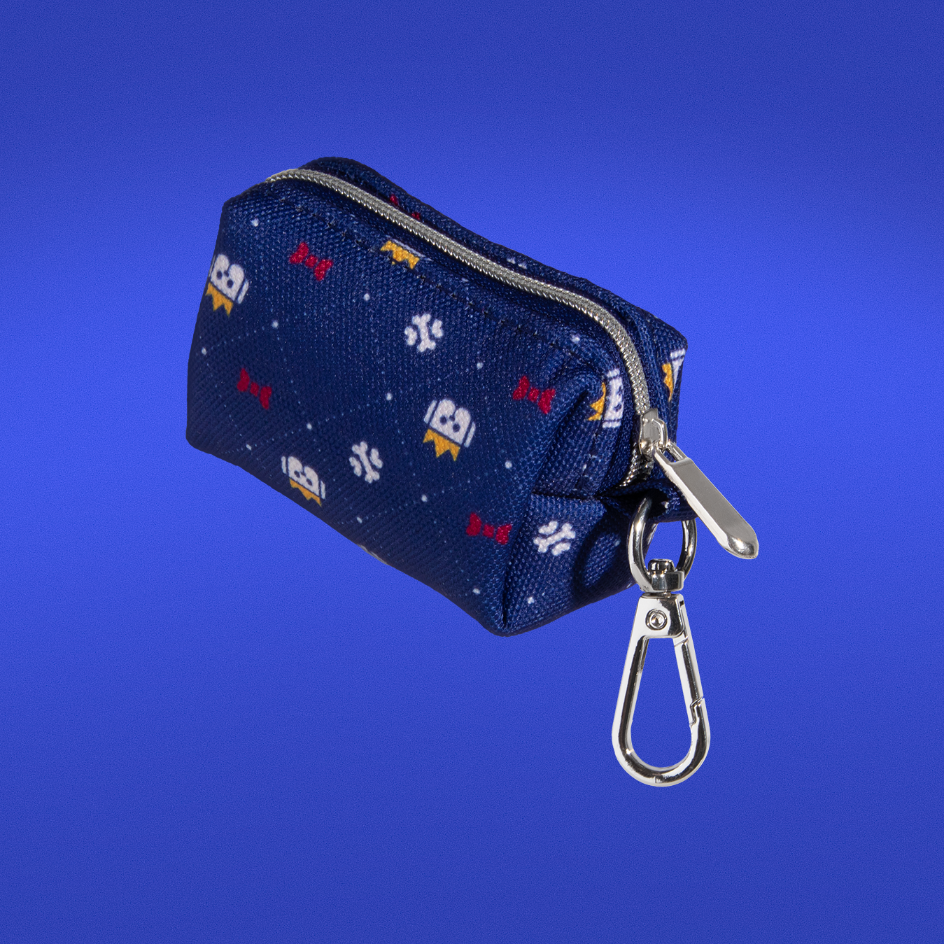 Dapper Dude waste bag holder in navy with crown print