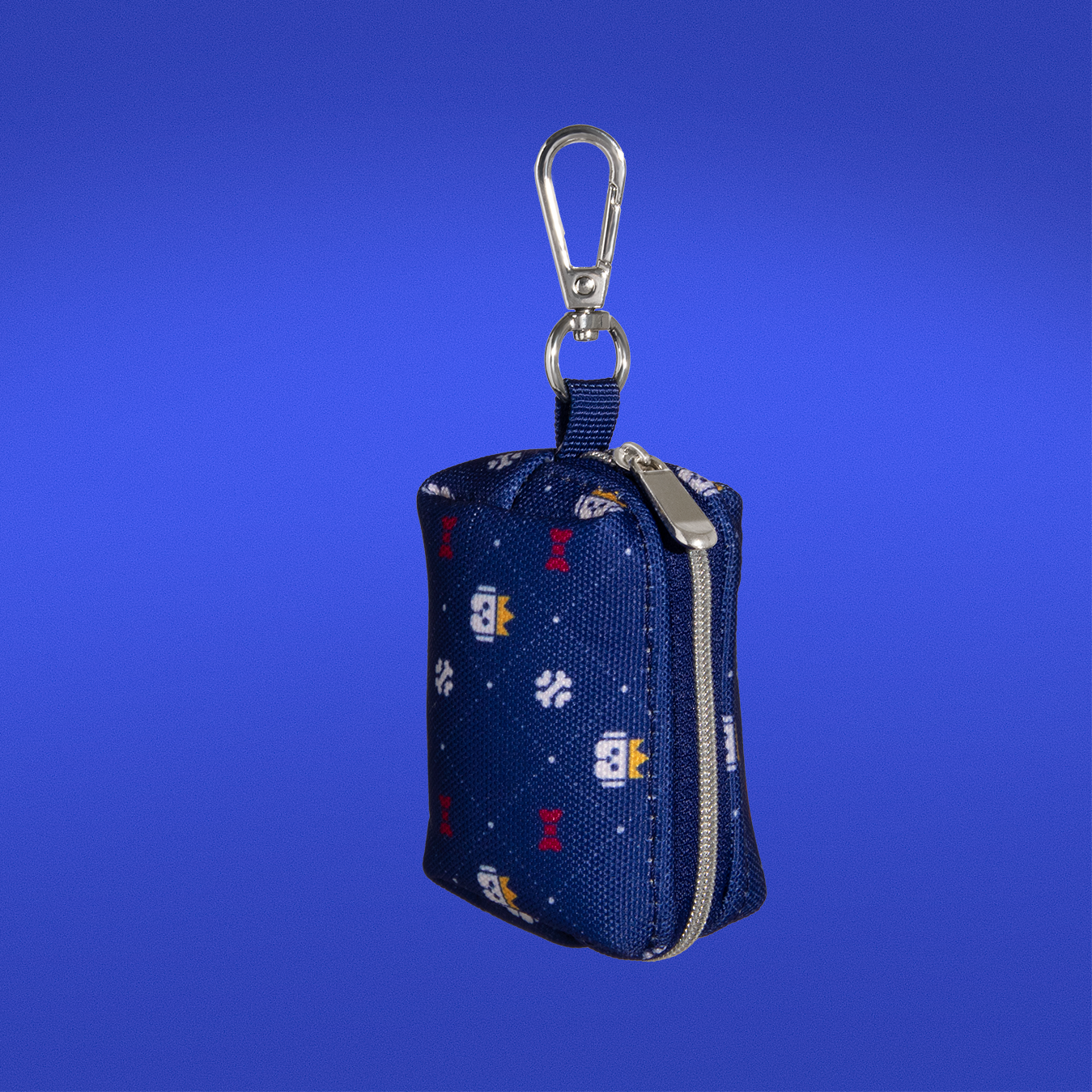Dapper Dude waste bag holder clipped onto a leash
