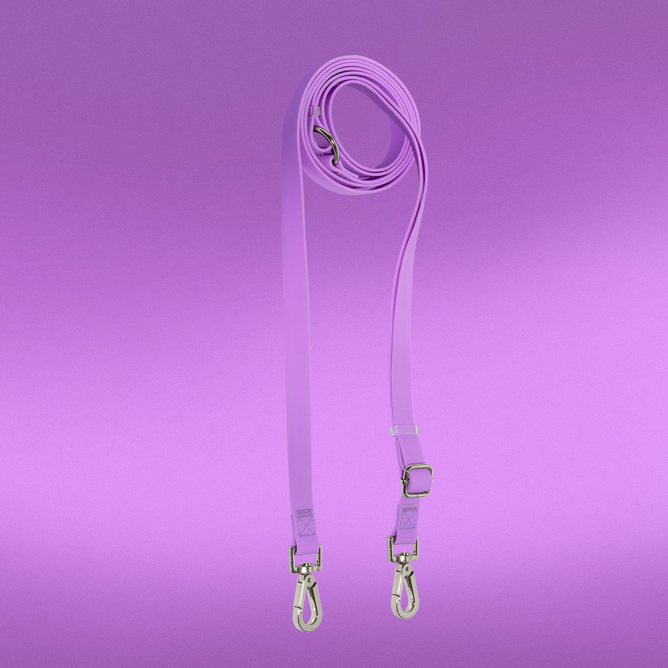 Flower Power every-way leash showing adjustable strap and hardware