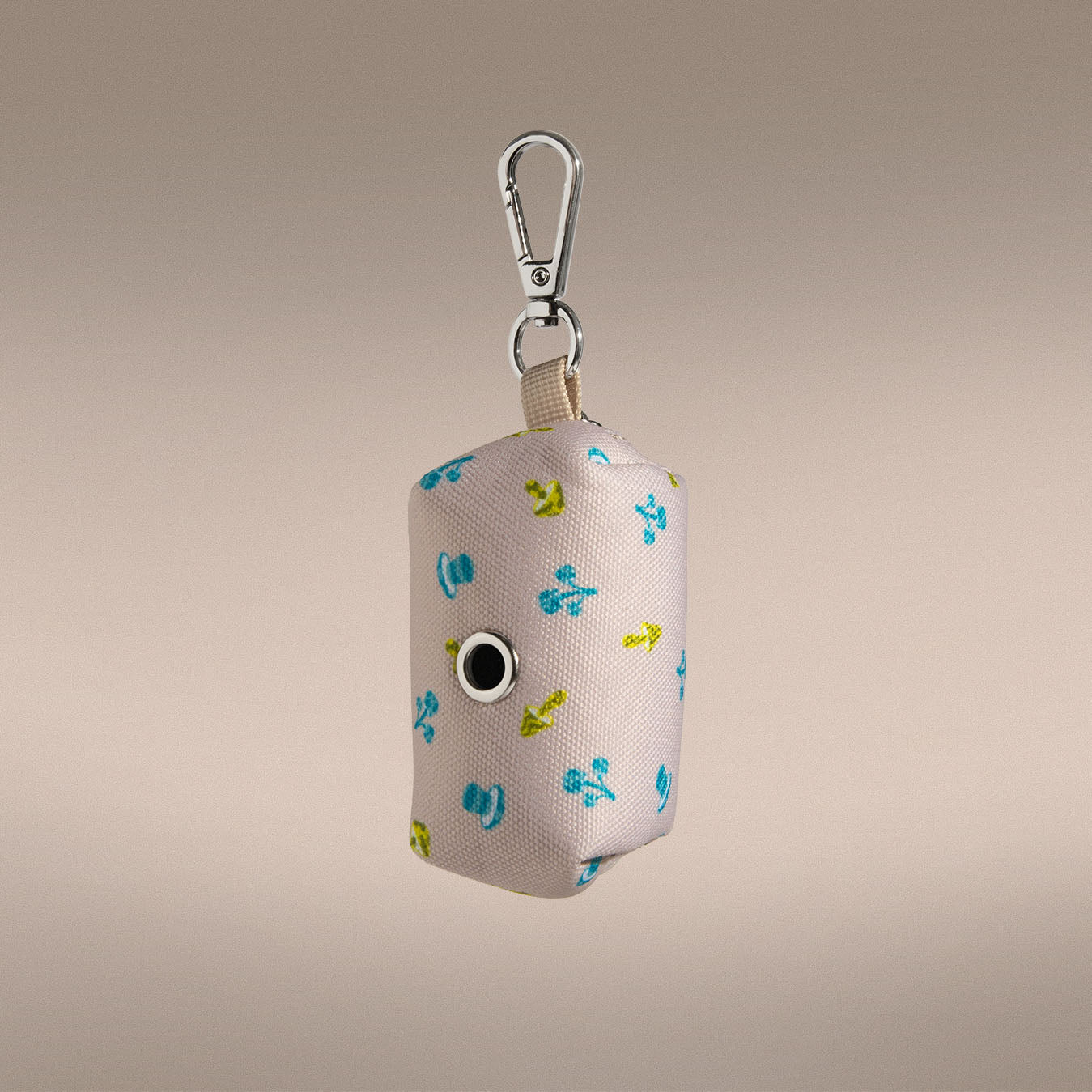 Mini Mushies waste bag holder from 4 piece walking set in beige mushroom print | One of Us