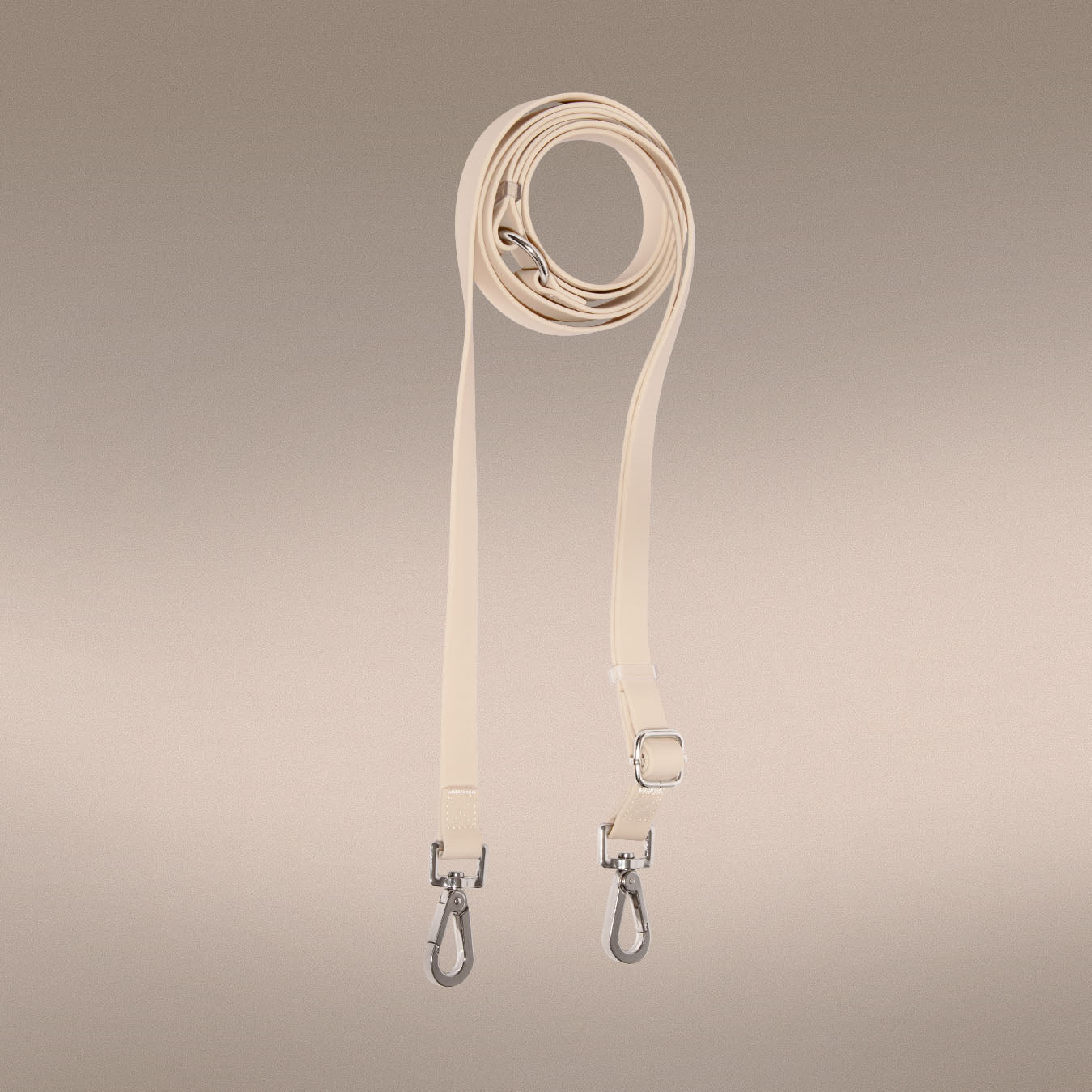 Mini Mushies beige dog leash detail showing waterproof PVC material | One of Us